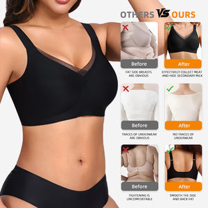 Toptan Seksi V Yaka Yumuşak Nefes Alan Push-up Destekli Sütyen Özel Logo Telsiz Destekli Konforlu Tek Parça Dikişsiz Kadın İç Giysisi - Product Image 4