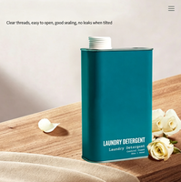 Boîte d'emballage personnalisable en fer blanc imprimé de 1L pour lessive, avec bouchon à vis, boîte de rangement métallique pour détergent liquide ménager