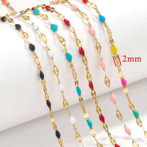 Chaîne Aceworks en acier inoxydable plaqué or 18 carats, forme irrégulière, effet goutte d'huile, pour la fabrication de bracelets, colliers et bijoux DIY, chaîne en vrac - Product Image 2