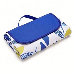 Tapis de pique-nique et de camping pliable vert, léger, durable, résistant au sable, lavable, imperméable, en polyester PVC, pour la plage et l'extérieur - Product Image 2