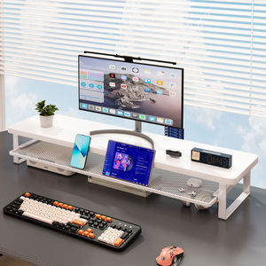 Computer Riser Stand Monitor <b>Bracket</b> Desktop Storage Shelf Office Organizer Multi Purpose Electronic Products Holder Rectangle - Product Image 1
