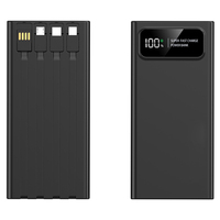 Chargement super rapide 10W QC affichage LED li-polymère batterie externe 20000mah chargeur portable câbles intégrés logo personnalisé