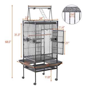 Vendita calda in acciaio inox forte Pet Canary gabbia per uccelli all'aperto grande gabbia per pappagalli portatile voliera grandi gabbie per uccelli in vendita uccelli - Product Image 3
