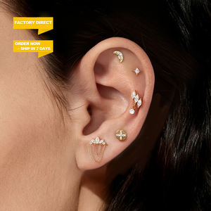 टोपश गर्म बिक्री f136 मिश्र धातु सोने की प्लेटेड विंटेज पेट बटन नवल क्रिस्टल गैरेज - Product Image 5