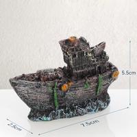 Ornement de résine PKY en forme de navire en ruine, décoration d'aquarium, bateau coulé creux, sous-marin, avion, grotte cachette pour poissons, aquarium