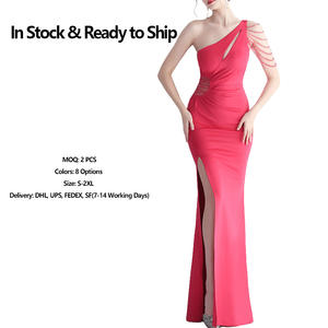 Abito <span class=keywords><strong>da</strong></span> sera con borchie di strass con perline a lungo aderenza Sexy Design <span class=keywords><strong>XL</strong></span> <span class=keywords><strong>cerimonia</strong></span> formale <span class=keywords><strong>abiti</strong></span> <span class=keywords><strong>da</strong></span> sera <span class=keywords><strong>da</strong></span> donna in Chiffon - Product Image 4