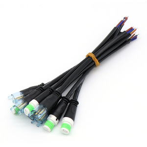 M12 <b>Waterproof</b> Connector 2-5 Core LED <b>Cable</b> Plug In DC Copper Contact PVC Material - Product Image 3