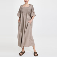 Mode en gros filles col carré robe élégante personnalisée dames vêtements grande taille robes femmes décontracté été
