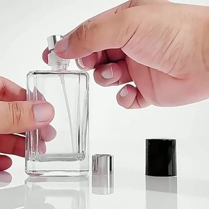 Botella de Perfume de Vidrio de 50 ml, Juego de Botellas Cilíndricas de 100 ml, Botella Vacía, Botella Transparente, Botella Recargable de Perfume - Product Image 2