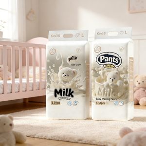 Couches pour bébés jetables de haute qualité, en gros, OEM, ruban magique, super absorbantes, en coton - Product Image 1