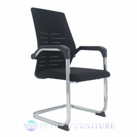 Chaise de bureau ergonomique à dossier haut en maille avec support lombaire, chaise de conférence à pieds fixes pour le personnel de bureau, prête à être expédiée