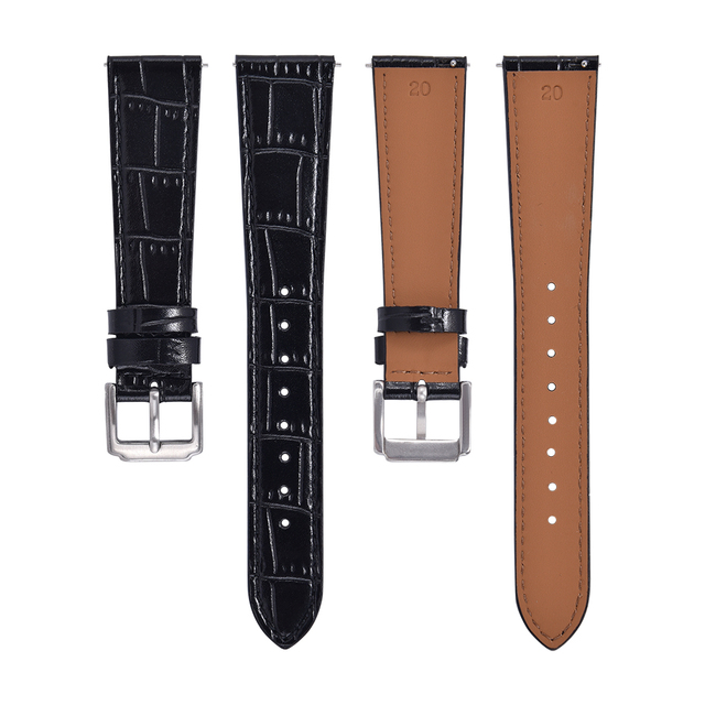 MZDTIMK Vintage Bamboo Pattern Leather Watch Strap 16 18 19 20 21 22 mm Quick Release Genuine Leather Watch Band