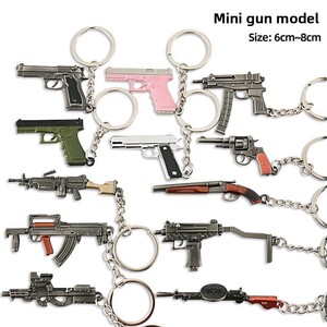 <span class=keywords><strong>Mini</strong></span> porte-clés en alliage métallique, modèle d'arme d'art moderne, pour la maison et le bureau - Product Image 4