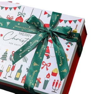 Caja de Regalo Navideña Rectangular de Cartón Blanco con Tapa y Base, Impresa a Color con Diseño de Santa Claus, para Bufandas y Guantes, OEM - Product Image 5