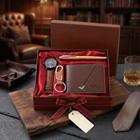 Coffret Cadeau d'Accessoires Premium Personnalisables pour Hommes 4-en-1 : Montre et Portefeuille pour Partenaires d'Affaires, Cadeaux Promotionnels 2026