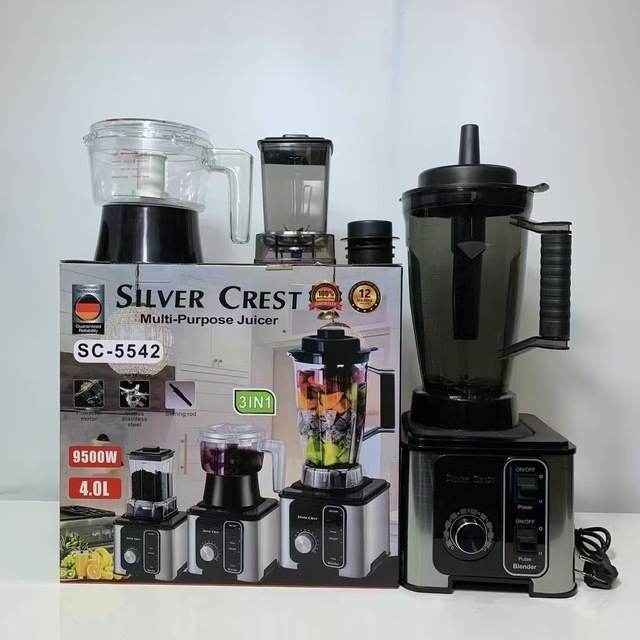 New Design Heavy Duty 9500W Power 4L 3 in 1 Blender 3 Jars Home and Restaurant Use Moulinex Mixer Blender