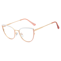 MS 95605, monturas de gafas ópticas de nuevo diseño para mujer, gafas de ojo de gato a la moda con monturas de gafas de Metal con bloqueo de luz azul