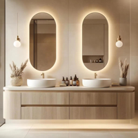 Meubles de salle de bain modernes avec double vasque, armoires en bois massif, imperméables, meubles luxueux en pierre, armoire de salle de bain résistante à l'eau