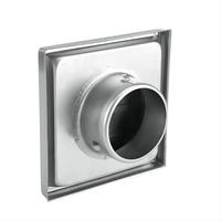 Grilles d'aération carrées en acier inoxydable de différentes tailles, à fixation murale extérieure, avec volet à gravité pour conduit d'extraction