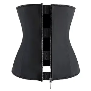 Étiquettes privées personnalisées nouveau 9 os en acier femmes entraînement corps Shaper sous le buste sport Cincher fermeture éclair Latex taille formateur Corset