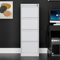 Armoire de classement en acier à 4 tiroirs, armoire de rangement pour archives de bureau en métal, armoire de classement verticale à 4 tiroirs pour bureau
