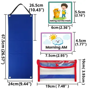 Crianças Visual Agenda Calendário Gráfico 2 em 1 Autismo Daily Chore Rotina Gráfico Com 70 Cartões Autismo Aprendizagem Materiais Crianças