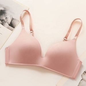 Good Quality Wholesale Custom Hot Sexy Solid Daily Comfort Ladies Wire Free <strong>Bra</strong> <strong>With</strong> <strong>Clear</strong> Straps - Product Image 6