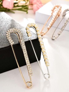 Broches pour femmes en alliage <span class=keywords><strong>de</strong></span> zinc plaqué, avec cristaux, strass et perles d'imitation, pour pulls, châles, clips décoratifs, accessoires vestimentaires - Product Image 2