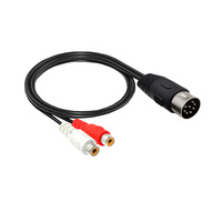 KAICAP DIN 7-Pin Stecker-Stecker auf 3 RCA Buchse Stereo-Videokabel mit PVC-Ummantelung, 3,0 Fuß Länge, blanker Kupferleiter für Kamera und Auto