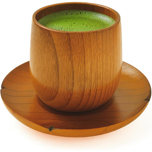 Juego de taza <span class=keywords><strong>y</strong></span> platillo de madera, taza de agua de madera, taza de café de madera, taza de té estilo Zen japonés de 4 onzas - Product Image 1