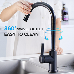 JOMOO Vòi Nước Nhà Bếp Màu Đen Mờ Máy Lọc Nước Mềm Tổng Hợp Không Chì Vòi Nước Trộn Bồn Rửa Nhà Bếp Tay Cầm Đơn Hiện Đại - Product Image 2