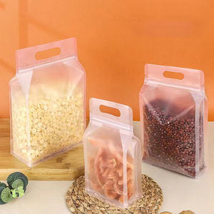 Tám bên con dấu Túi đáy phẳng túi hộp rõ ràng đứng lên dây kéo túi bên con dấu bên miếng vải hình tam giác mờ Túi nhựa trong suốt - Product Image 1