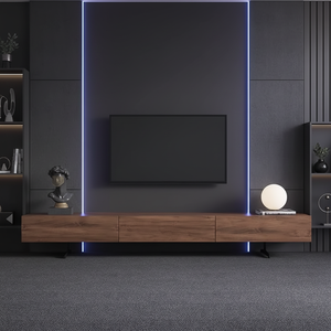 <span class=keywords><strong>Meuble</strong></span> <span class=keywords><strong>TV</strong></span> <span class=keywords><strong>suspendu</strong></span> minimaliste en bois écologique de luxe moderne avec plusieurs tiroirs, adapté aux salons et appartements - Product Image 4