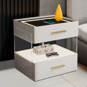 Bedroom Furniture Multifunctional Simple Smart bluetooth Speaker Wireless <strong>Charging</strong> <strong>Bedside</strong> <strong>Table</strong> with Lamp - Product Image 2