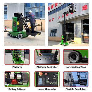 Penjualan pabrik 200KG 11.2m Mini Man Lift mendorong sendiri tiang vertikal Lift Boom kecil dengan JIB untuk Platform kerja udara - Product Image 4