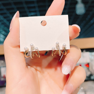 Orecchini a Gancio Curvo con Effetto Perla per Donne, Stile Francese, Eleganti Accessori di Moda per Uso Quotidiano - Product Image 4