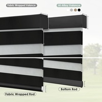 Store horizontal zébré moderne noir motorisé compatible Alexa en tissu polyester, design uni, personnalisable pour fenêtre française