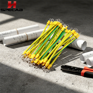 Cavo di Messa a <span class=keywords><strong>Terra</strong></span> in Rame BVR Bicolore Giallo-Verde per Fotovoltaico, Cavo Giallo Piccolo 6AWG, Cavo di Collegamento 2.5/4 mm² - Product Image 1