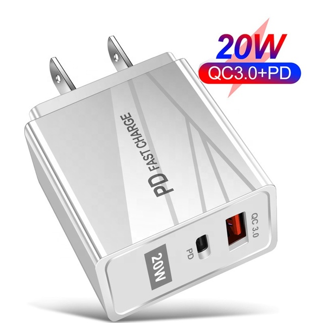 PD20W USB-C PD Charger Type C QC3.0 Chargers Adapter for iphone Sumsung xiaomi huawei PD Wall Charger