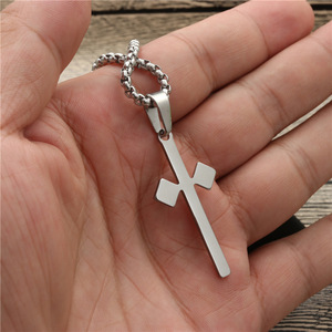 <b>Cross</b> Pendant Necklace Stainless Steel Unisex Fashion Jewelry Gift - Product Image 4