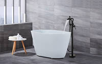 Robinet de douche thermostatique contemporain, mitigeur de baignoire en laiton brossé avec cartouche céramique, robinet de douche à poser au sol