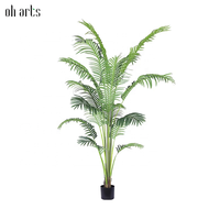 Vente en gros de bonsaïs en plastique de différentes tailles pour la décoration de jardin, plante à feuilles hawaïennes pour la décoration intérieure et extérieure, palmier artificiel
