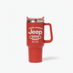 Jeep 40oz acciaio inossidabile isolato tazza da viaggio di grande capacità caldo freddo coperchio manico Tumbler per l'uso On-The-Go kit da viaggio progettati - Product Image 1