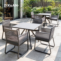 Tables et chaises d'extérieur nordiques, chaise de loisirs en rotin pour cour, balcon, terrasse, table à manger, chaise imperméable et résistante aux rayons UV