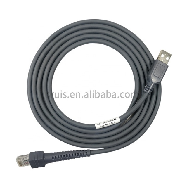 OEM Flexible Barcode Scanner USB Cable to RJ50 RJ45 CBA-U01-S07ZAR suit for symbol LS1203 LS4208 LS2208 2208AP etc.