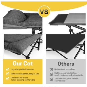 BENOY Lightweight Portable Single Extra Camping Beach Guest Small Cot Metal <b>Mattress</b> Inside Folding Bed in Stock PFB-01 Camping - Product Image 4