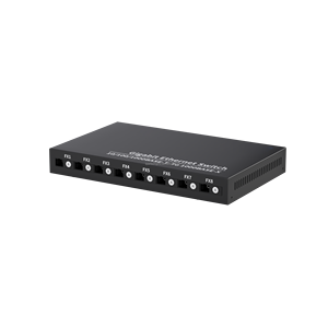 Convertisseur de média fibre optique Gigabit 2GE 8FX, 2 ports Ethernet, 8 ports transceiver fibre optique, DC12V 1A - Product Image 3