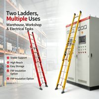 Échelle extensible en aluminium commerciale, échelle pliante légère pour les entrepreneurs en travaux de maintenance de bâtiments