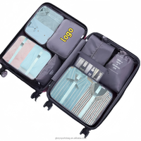Cubes de rangement en nylon extensibles personnalisables, ensemble de 8 cubes de voyage, organisateurs de valise pliables et légers, rangement pour bagages