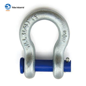 HIDEA US Type <span class=keywords><strong>G213</strong></span> Manille à languette ronde robuste en acier au carbone galvanisé de 0,5t à 35t, manille d'ancrage en forme de lyre pour l'industrie - Product Image 3